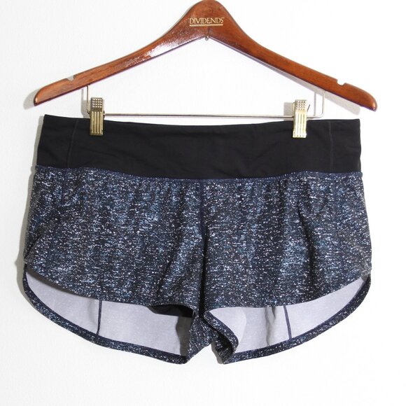 Lululemon Speed Up Short *2.5" Speckled Foil White Blue / Black Swift Size 8 - Picture 4 of 14